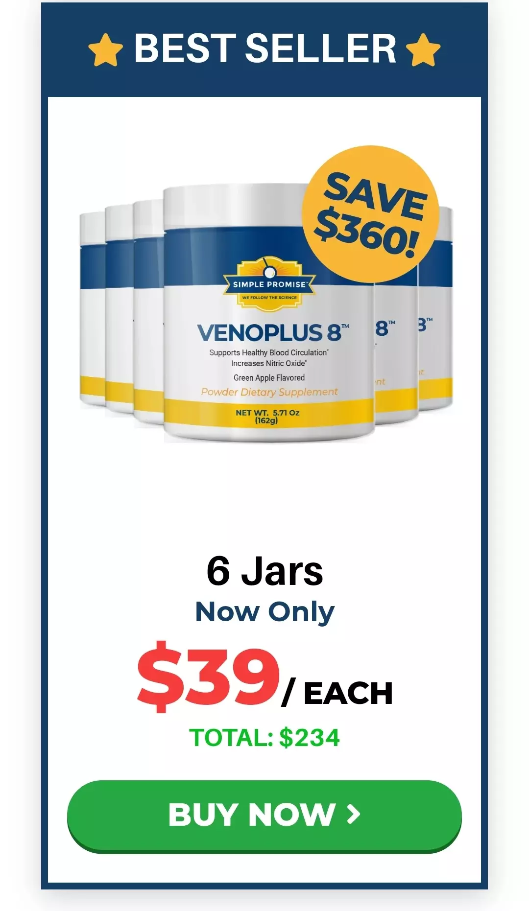 VenoPlus 8™ 6 bottles pricing